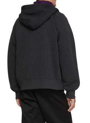 Back View - Click To Enlarge - SACAI - Layered Snap Button Zip Up Hoodie