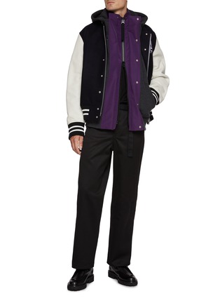 Figure View - Click To Enlarge - SACAI - Layered Snap Button Zip Up Hoodie