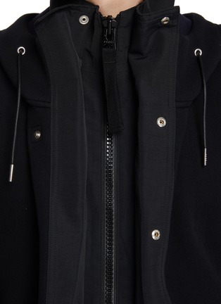  - SACAI - Layered Snap Button Zip Up Hoodie
