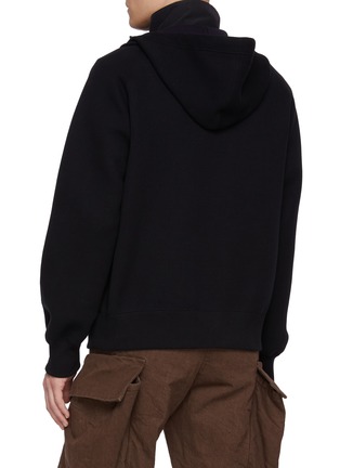 Back View - Click To Enlarge - SACAI - Layered Snap Button Zip Up Hoodie