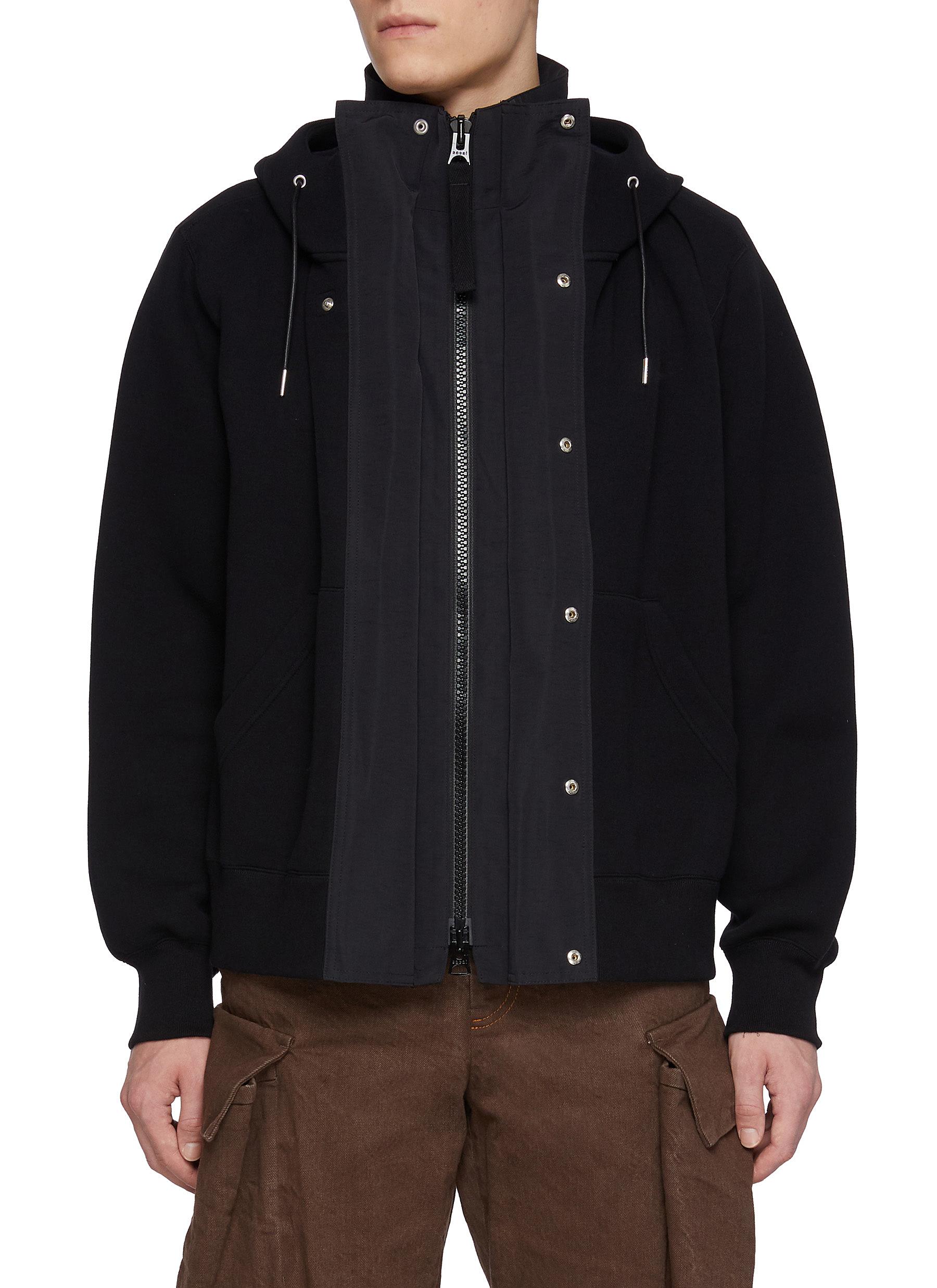 スウェット・トレーナー sacai Zip-up sweatshirts SACAI: cotton blend zip-up hoodie - Grey | Sacai sweatshirt