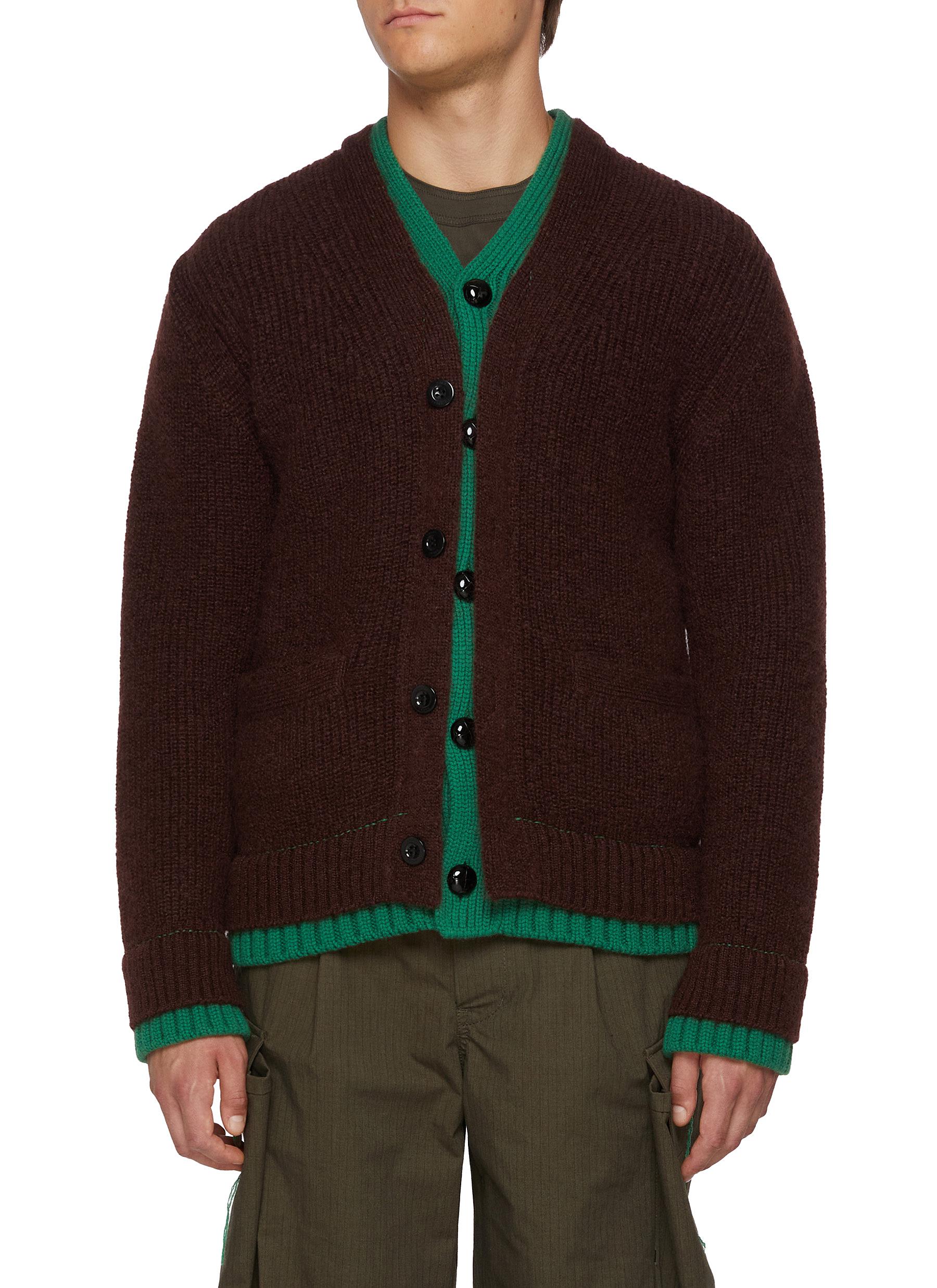 トップス Sacai Cashmere Blend Zebra Cardigan Sacai Cashmere Blend Zebra Cardigan