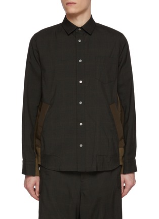 Main View - Click To Enlarge - SACAI - Underarm Insert Glen Checkered Shirt