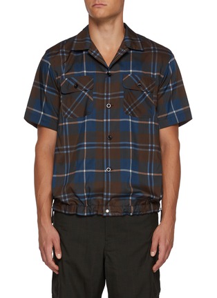Main View - Click To Enlarge - SACAI - Elasticated Hem Plaid Shirt