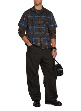 Figure View - Click To Enlarge - SACAI - Elasticated Hem Plaid Shirt