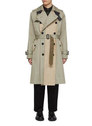 Main View - Click To Enlarge - SACAI - Multi Fabric Layered Trench Coat