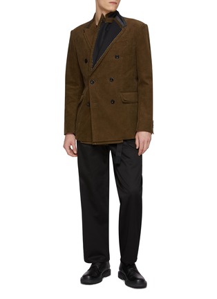Figure View - Click To Enlarge - SACAI - Double Breasted Corduroy Blazer