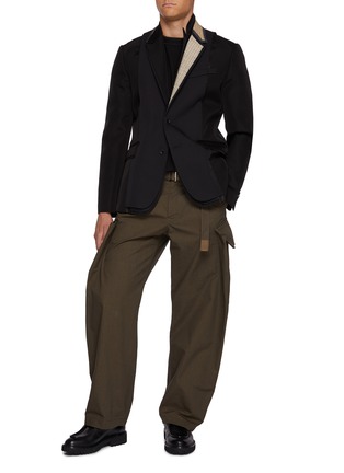 Figure View - Click To Enlarge - SACAI - Contrast Lapel Single Breasted Blazer