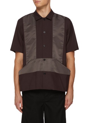 Main View - Click To Enlarge - SACAI - Front Pocket Nylon Insert Shirt