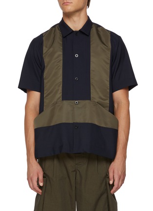 Main View - Click To Enlarge - SACAI - Front Pocket Nylon Insert Shirt