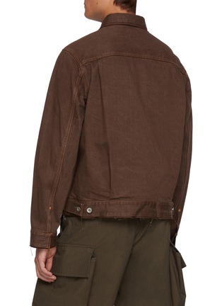 Back View - Click To Enlarge - SACAI - Double Layered Raw Edge Dark Wash Jeans