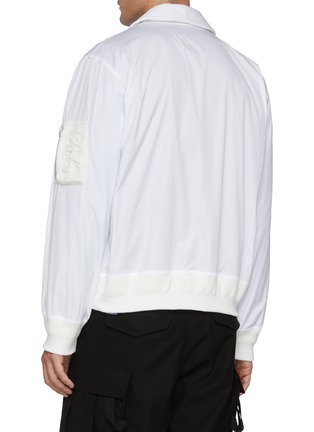 Back View - Click To Enlarge - SACAI - Sleeve Pocket Button Up Cotton Shirt Jacket