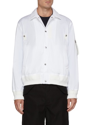 Main View - Click To Enlarge - SACAI - Sleeve Pocket Button Up Cotton Shirt Jacket