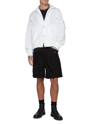 Figure View - Click To Enlarge - SACAI - Sleeve Pocket Button Up Cotton Shirt Jacket