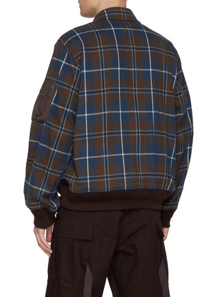 Back View - Click To Enlarge - SACAI - Plaid Flannel Bomber Jacket