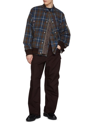 Figure View - Click To Enlarge - SACAI - Plaid Flannel Bomber Jacket