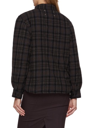 Back View - Click To Enlarge - MAISON MARGIELA - Reversible Quilted Chequered Wool Shirt Jacket