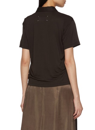 Back View - Click To Enlarge - MAISON MARGIELA - Shiny Short Sleeve Polo Shirt