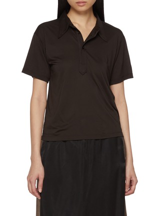 Main View - Click To Enlarge - MAISON MARGIELA - Shiny Short Sleeve Polo Shirt