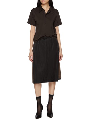 Figure View - Click To Enlarge - MAISON MARGIELA - Shiny Short Sleeve Polo Shirt