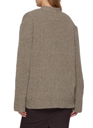 Back View - Click To Enlarge - MAISON MARGIELA - Chunky Ribbed Knit Cardigan