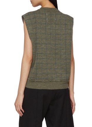 Back View - Click To Enlarge - MAISON MARGIELA - Chequered Wool Vest
