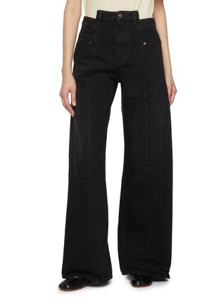 Main View - Click To Enlarge - MAISON MARGIELA - Spliced Waistband Dark Wash Jeans