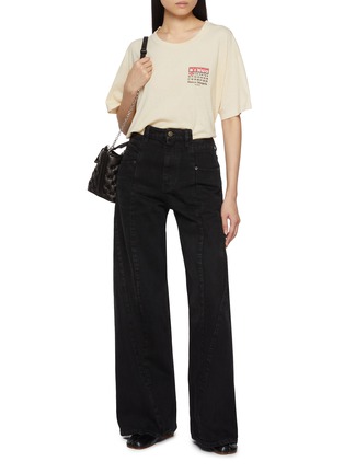 Figure View - Click To Enlarge - MAISON MARGIELA - Spliced Waistband Dark Wash Jeans