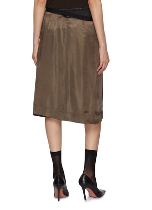 Back View - Click To Enlarge - MAISON MARGIELA - Asymmetrical Bicolour Midi Skirt