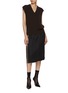 Figure View - Click To Enlarge - MAISON MARGIELA - Asymmetrical Bicolour Midi Skirt