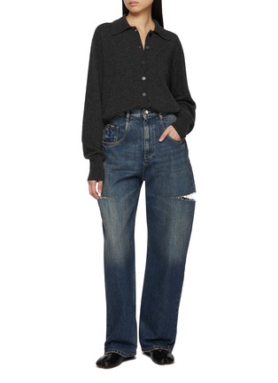 Figure View - Click To Enlarge - MAISON MARGIELA - Side Slit Dark Wash Jeans