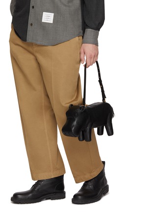 Figure View - Click To Enlarge - THOM BROWNE - Hippo Grain Leather Baguette Bag