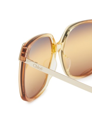 Detail View - Click To Enlarge - CHLOÉ - Aly Metal Acetate Square Sunglasses
