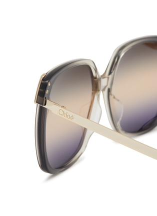 Detail View - Click To Enlarge - CHLOÉ - Aly Metal Acetate Square Sunglasses