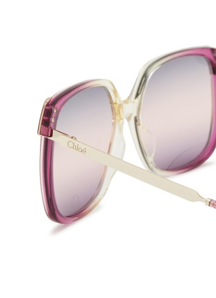 Detail View - Click To Enlarge - CHLOÉ - Aly Metal Acetate Square Sunglasses