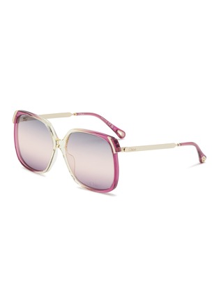 Main View - Click To Enlarge - CHLOÉ - Aly Metal Acetate Square Sunglasses