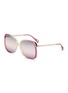 Main View - Click To Enlarge - CHLOÉ - Aly Metal Acetate Square Sunglasses