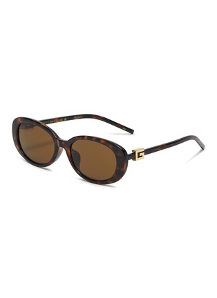 Main View - Click To Enlarge - GUCCI - Acetate Oval Sunglasses