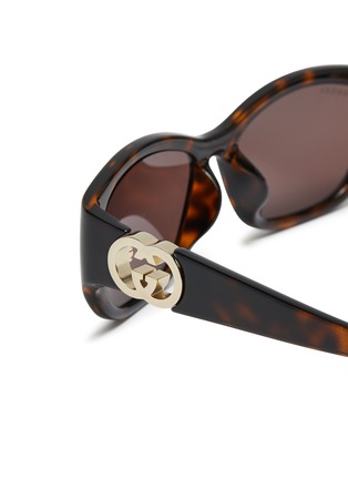 Detail View - Click To Enlarge - GUCCI - Acetate Rectangular Sunglasses