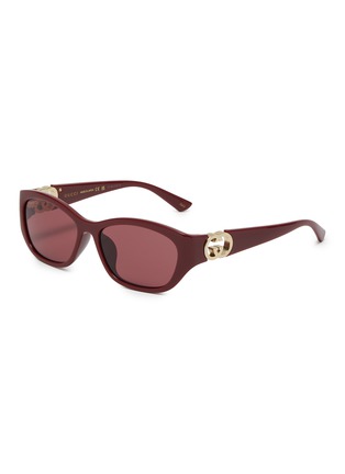 Main View - Click To Enlarge - GUCCI - Acetate Rectangular Sunglasses
