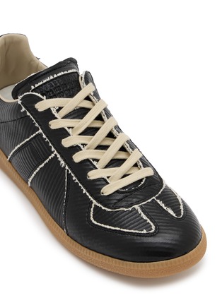 Detail View - Click To Enlarge - MAISON MARGIELA - Frayed Leather Low Top Men's Sneakers
