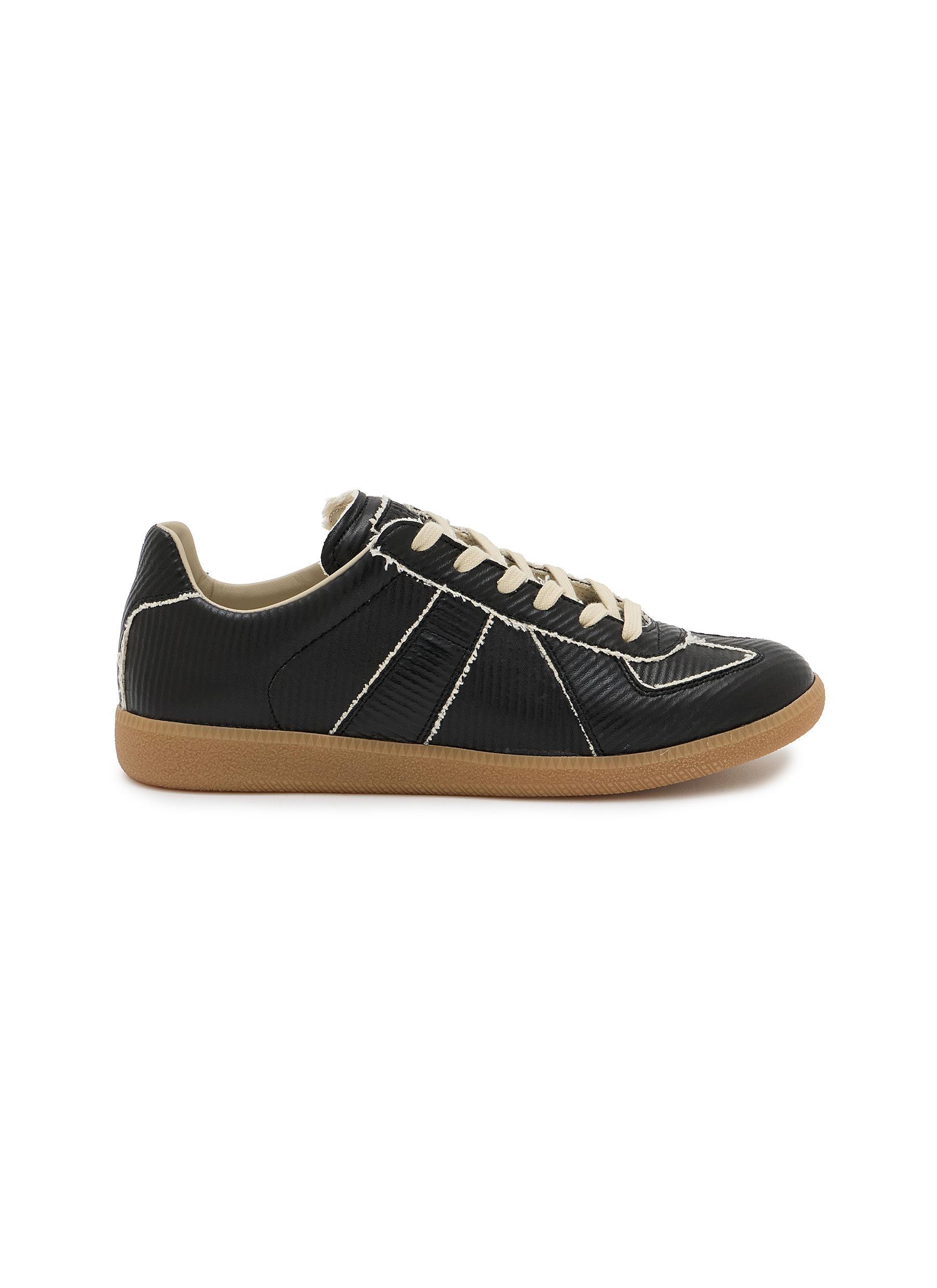 MAISON MARGIELA | Frayed Leather Low Top Men's Sneakers