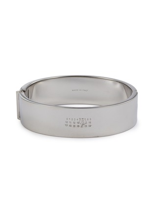 Main View - Click To Enlarge - MM6 MAISON MARGIELA - Embossed Logo Brass Stainless Steel Silver Cuff