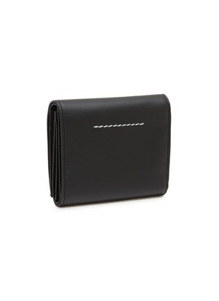 Figure View - Click To Enlarge - MM6 MAISON MARGIELA - Numeric Logo Embossed Leather Trifold Wallet