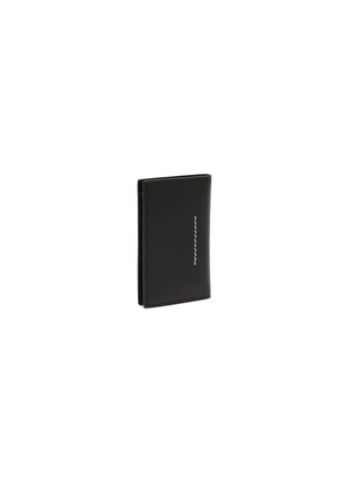 Figure View - Click To Enlarge - MM6 MAISON MARGIELA - Contrast Stitch Leather Card Holder