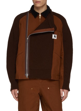 Main View - Click To Enlarge - SACAI - x Carhartt Hybrid Knit Blouson Jacket