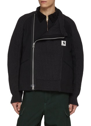Main View - Click To Enlarge - SACAI - x Carhartt Hybrid Knit Blouson Jacket