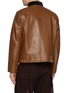 Back View - Click To Enlarge - SACAI - x Carhartt WIP Slanted Zip Leather Jacket