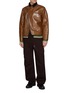 Figure View - Click To Enlarge - SACAI - x Carhartt WIP Slanted Zip Leather Jacket