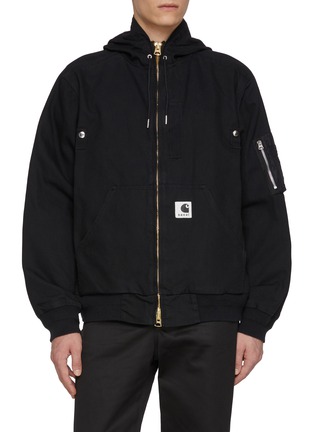 Main View - Click To Enlarge - SACAI - x Carhartt WIP Layered Cotton Hoodie